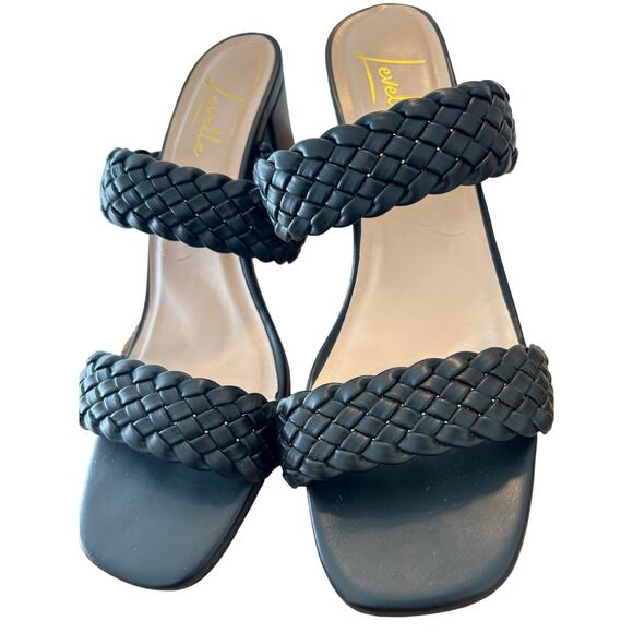 Levelle Women’s Aria Braided Two Strap Block Heel Sandals, Black, Size 10 - Picture 5 of 10